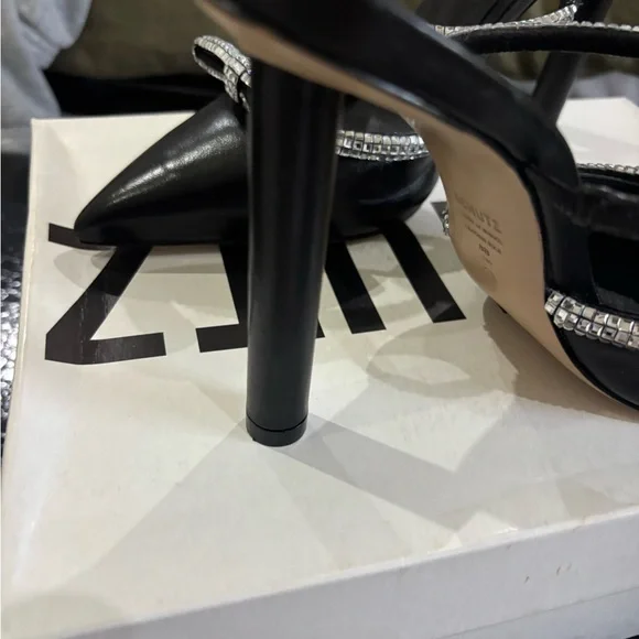 Schutz Black Rhinestone Embellished Heels - Picture 3 of 3